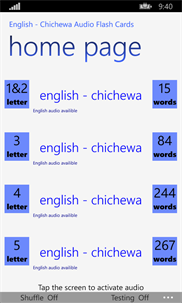 English - Chichewa Audio Flash Cards screenshot 1