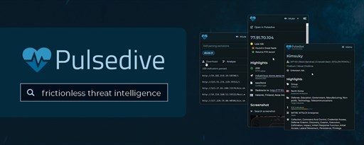 Pulsedive Threat Intelligence marquee promo image