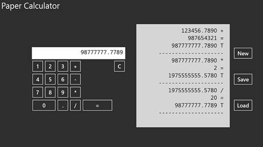 Paper Calculator Lite screenshot 1