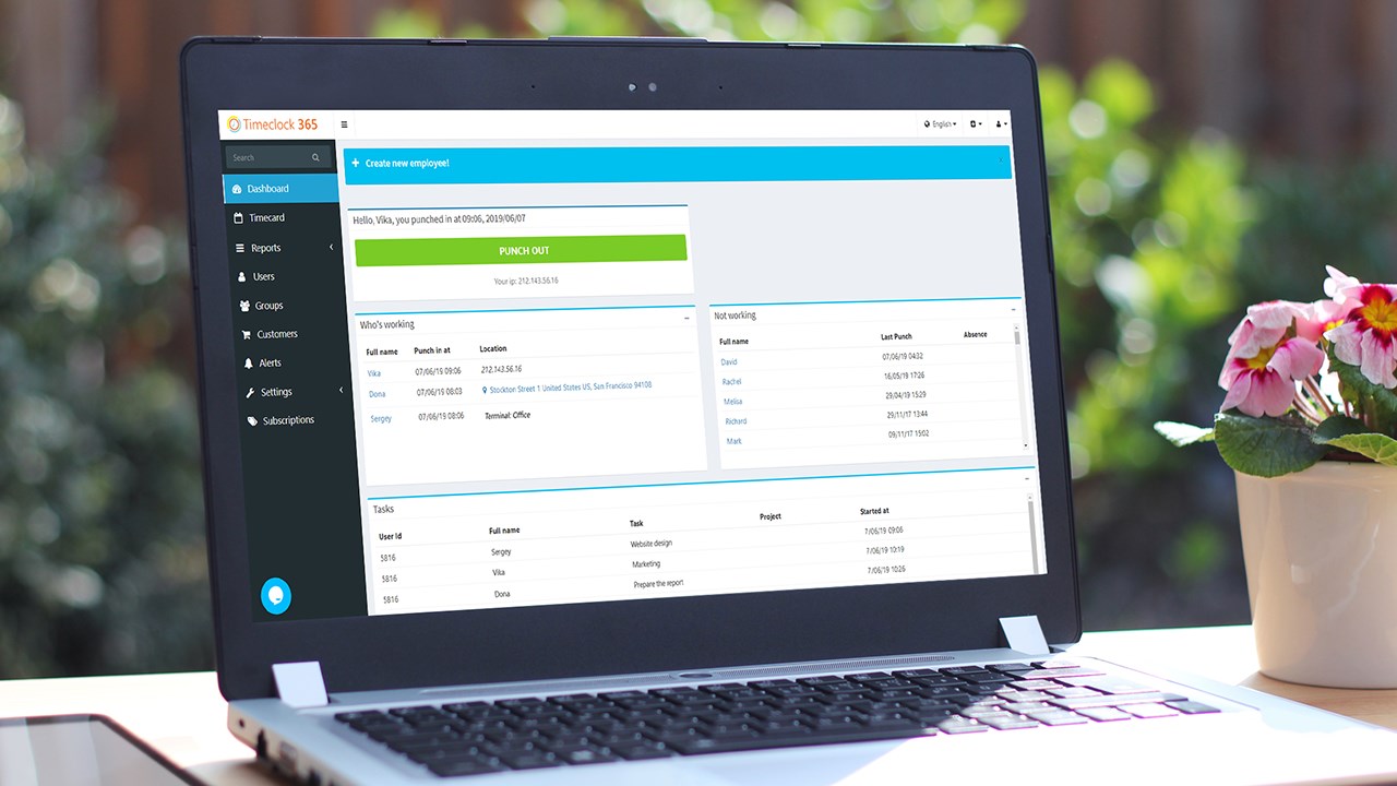 Snapshot 2 of TimeClock 365 – Time Tracking for Office 365