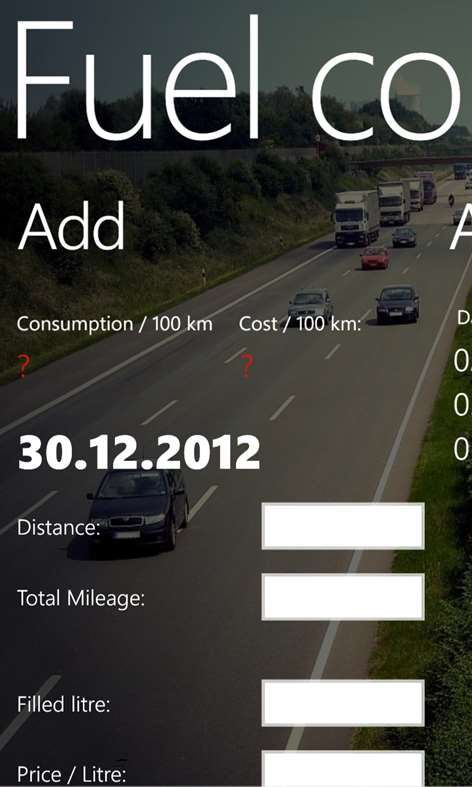 Fuel Consumption Screenshots 1