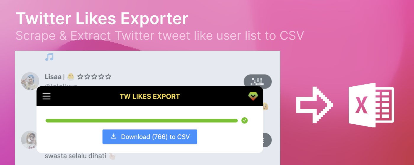 TwLikesExport - Twitter Likes Export marquee promo image