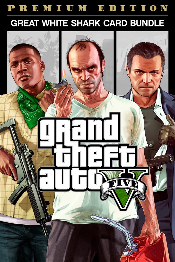 Grand Theft Auto V: Edición Premium y tarjeta Gran tiburón blanco Xbox – Purchase for Your Account