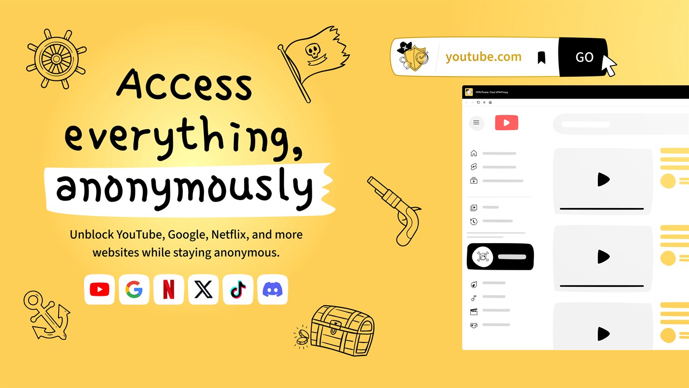 #1. VPN Pirate: Free VPN Proxy (Windows) 来自: Monty Inc.