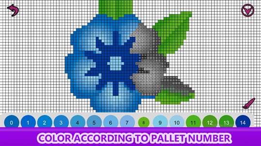 Flowers Color by Number - Pixel Art , Sandbox Coloring screenshot 2