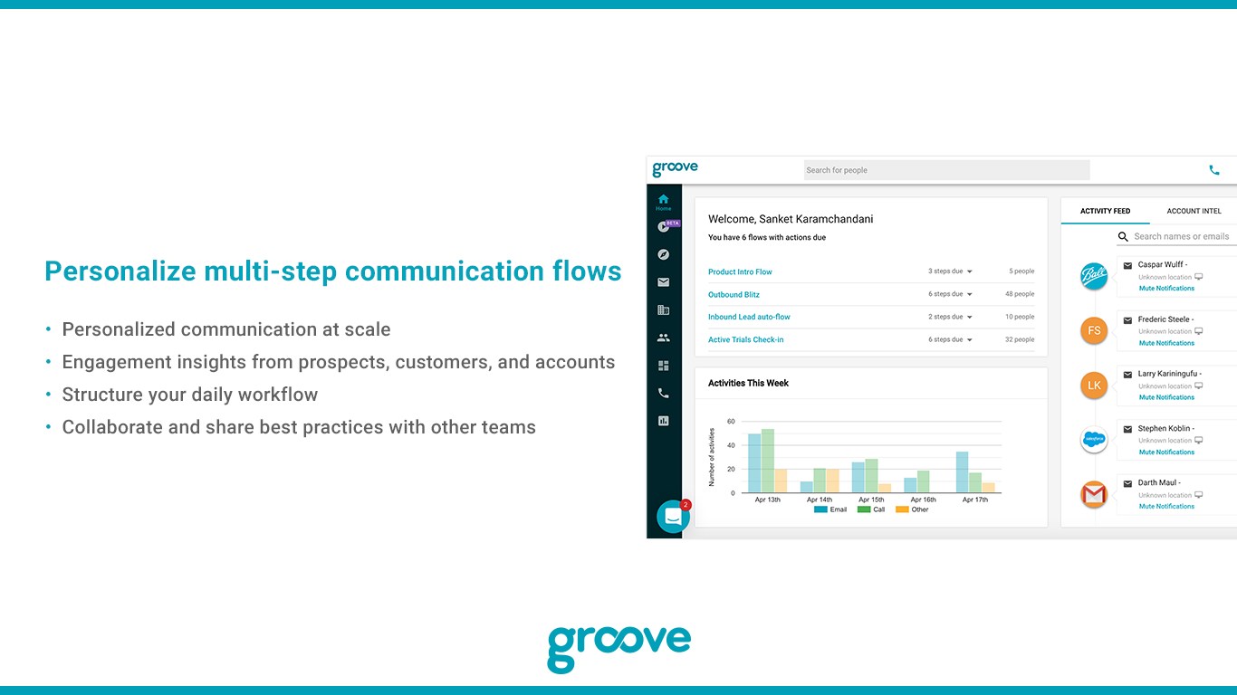 Groove Sales Engagement Platform (Salesforce sync for Gmail + Microsoft 365)