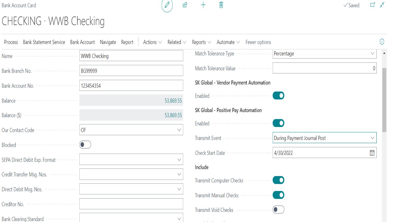 Snapshot 2 of Positive Pay Automation