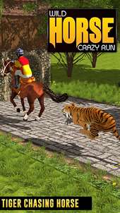 Wild Horse Crazy Run 3D - Tiger Chase Ghost Rider screenshot 1