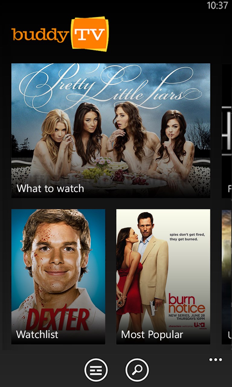 BuddyTV Guide for Windows 10 Mobile