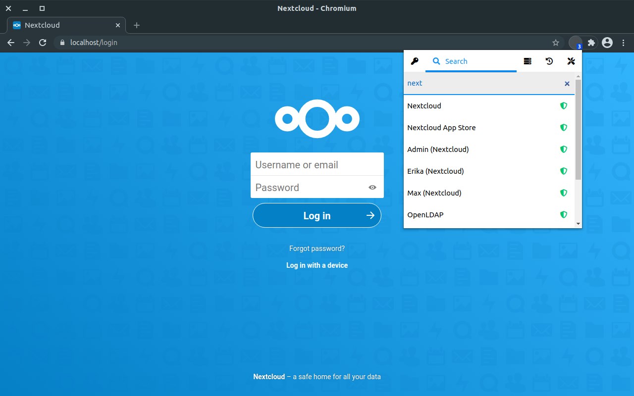 Passwords for Nextcloud Browser Extension