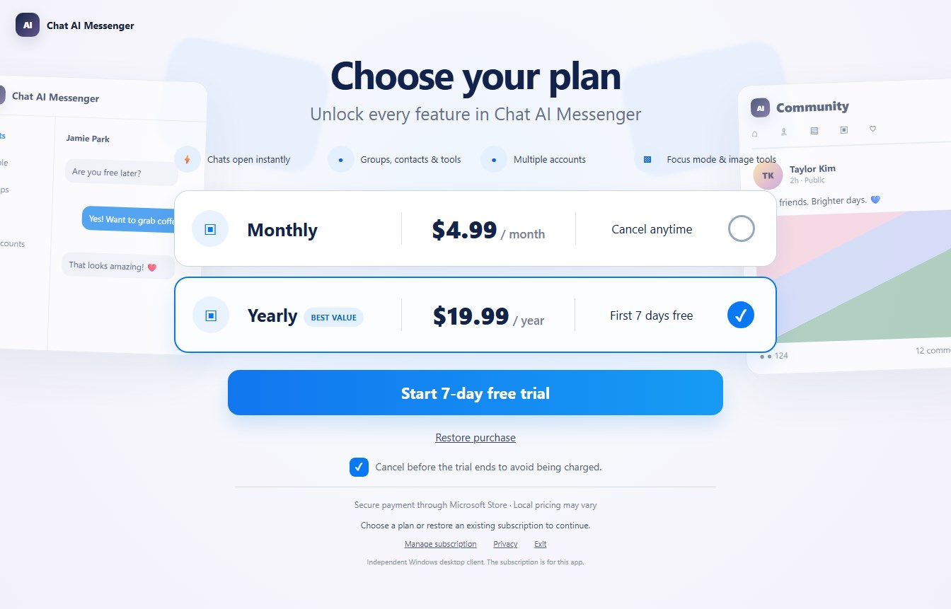 Chat AI Messenger screenshot