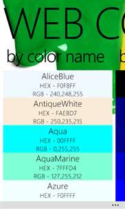Web Colors. screenshot 1