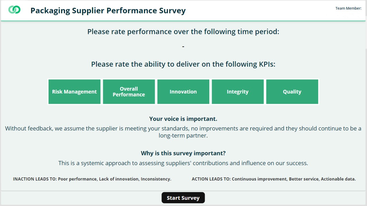 Snapshot 2 of Supplier Performance Survey Solution