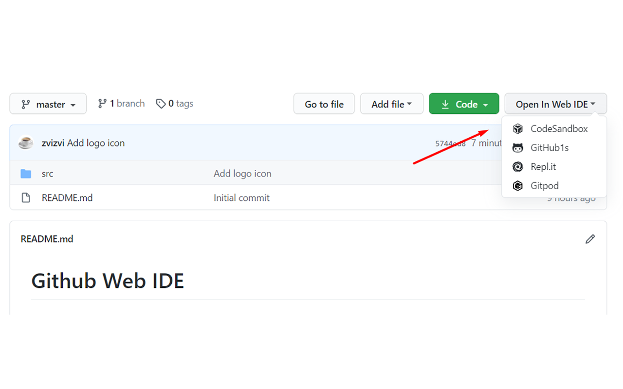 GitHub Web IDE