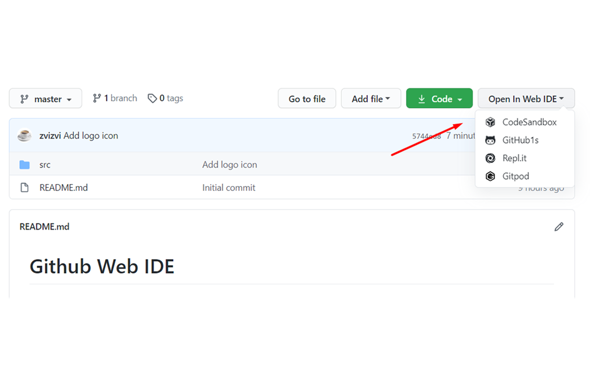 GitHub Web IDE