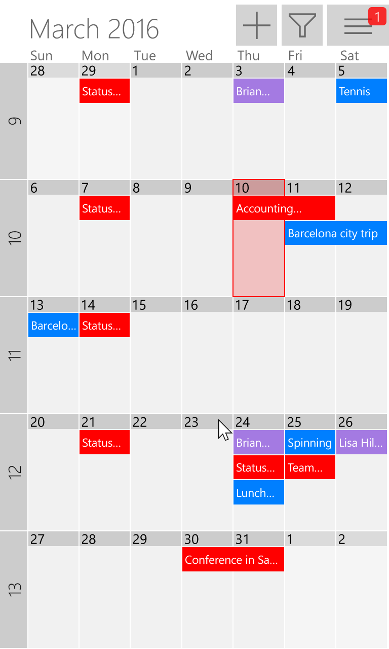 One Calendar for Windows 10