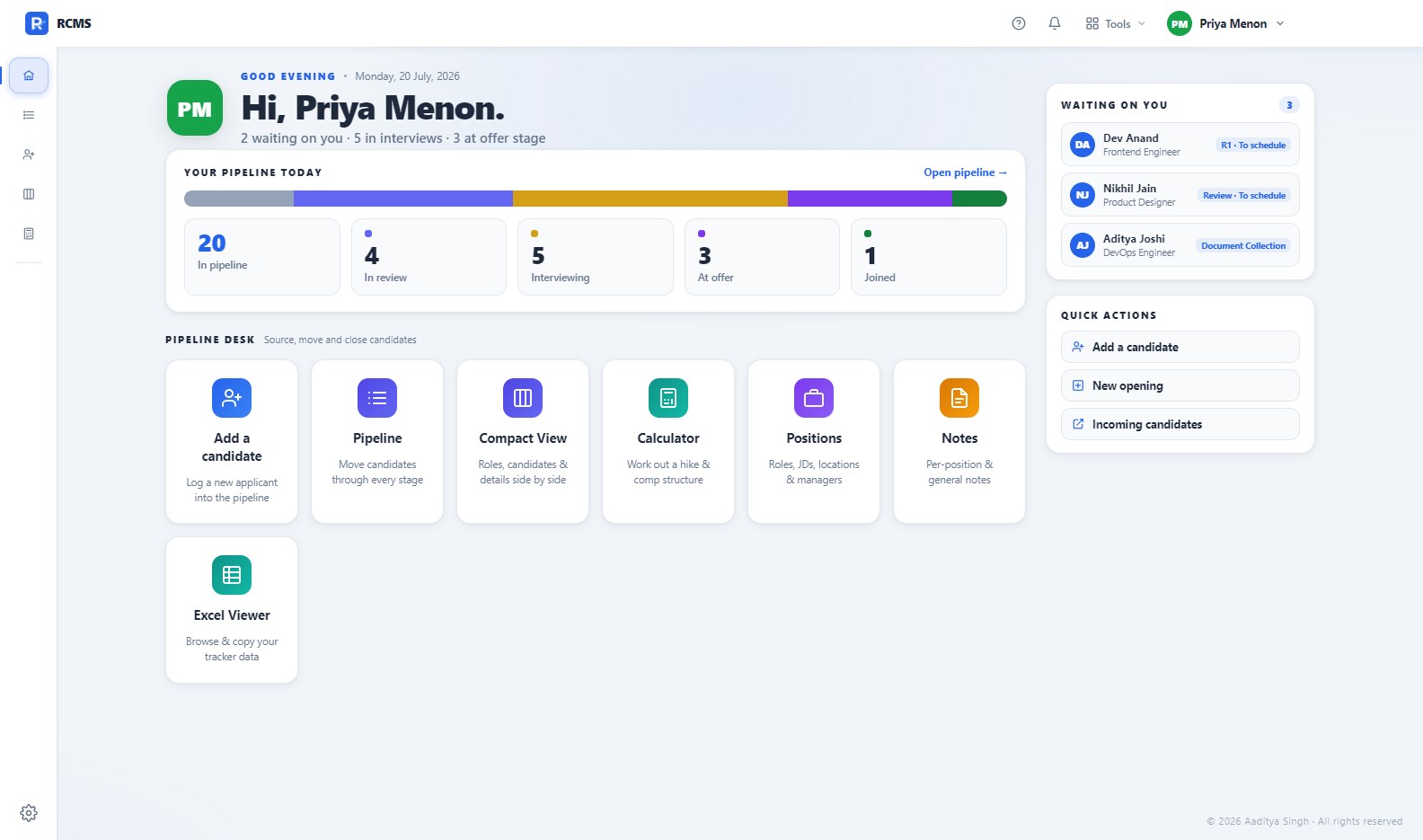RCMS screenshot