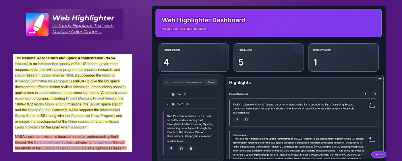 Web Highlighter Pro: Smart Folders, Notes & Research Assistant