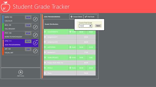 Student Grade Tracker for Windows 10 PC Free Download  