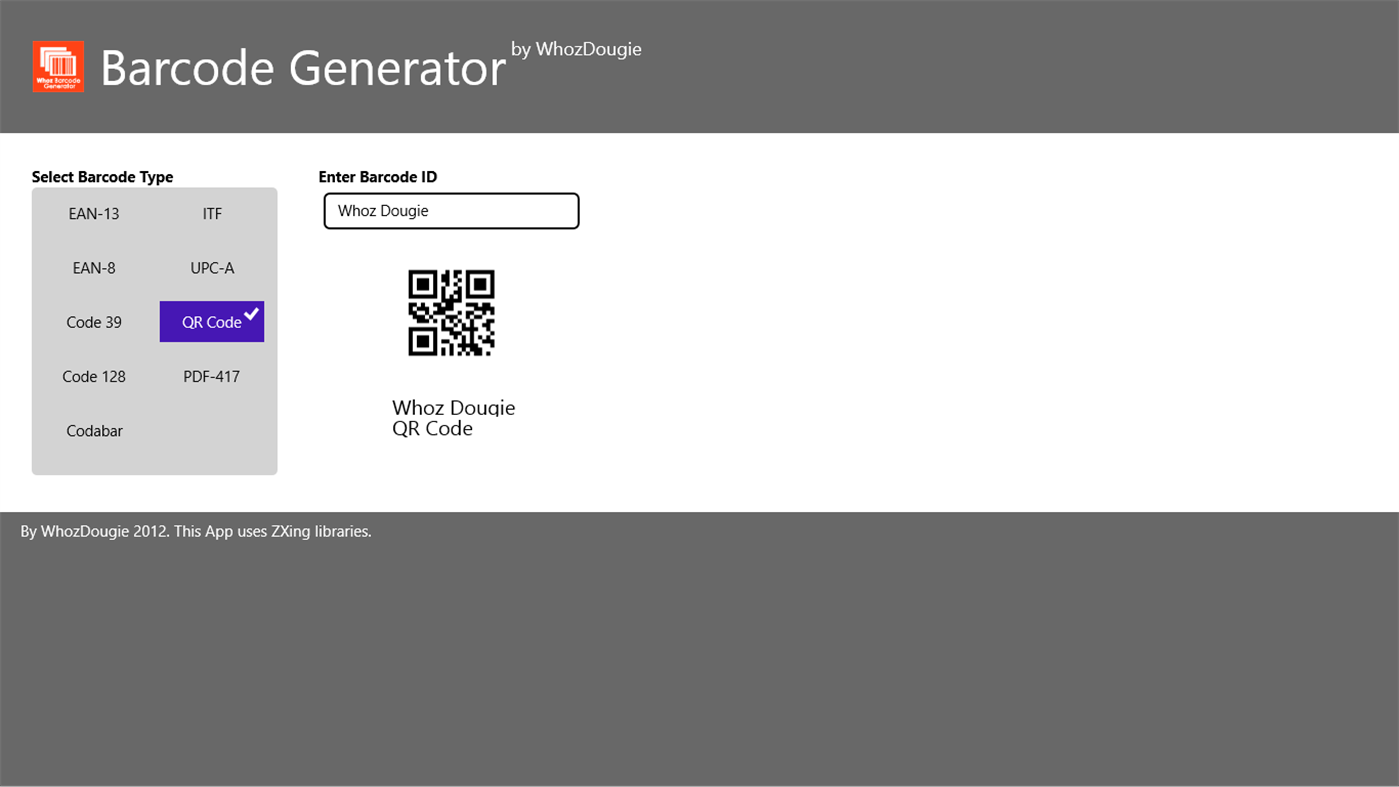 #2. Whoz Barcode Generator (Windows) 由: WhozDougie