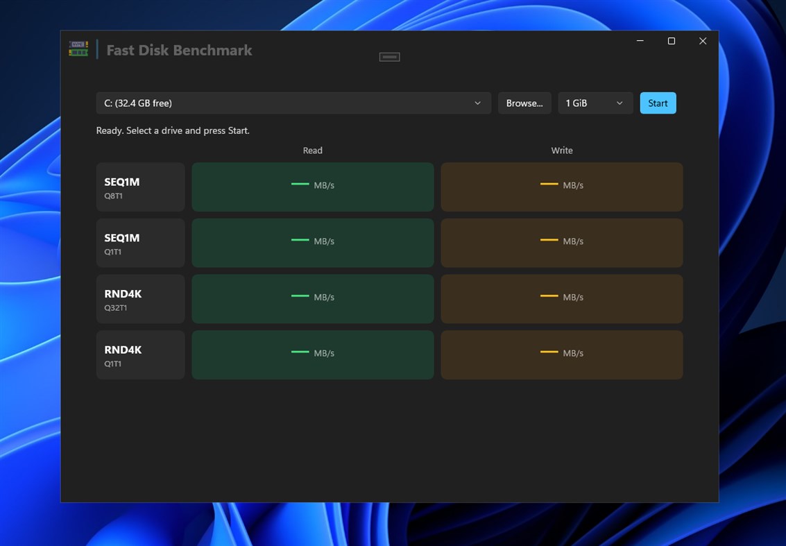 #1. Fast Disk Benchmark (Windows) Por: Psalmsoft Solutions