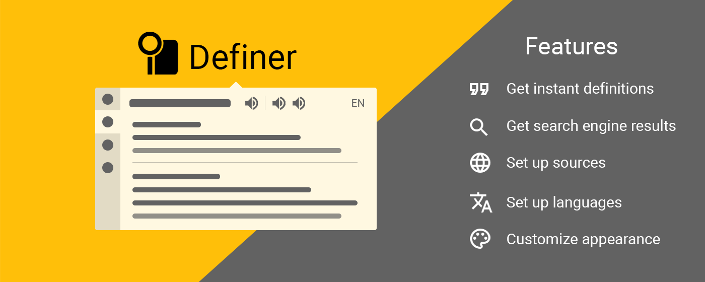 Definer - Word Translator, Ask AI, Dictionary Extension