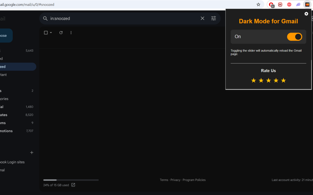 Dark Mode for Gmail – Night Theme & Dark Interface
