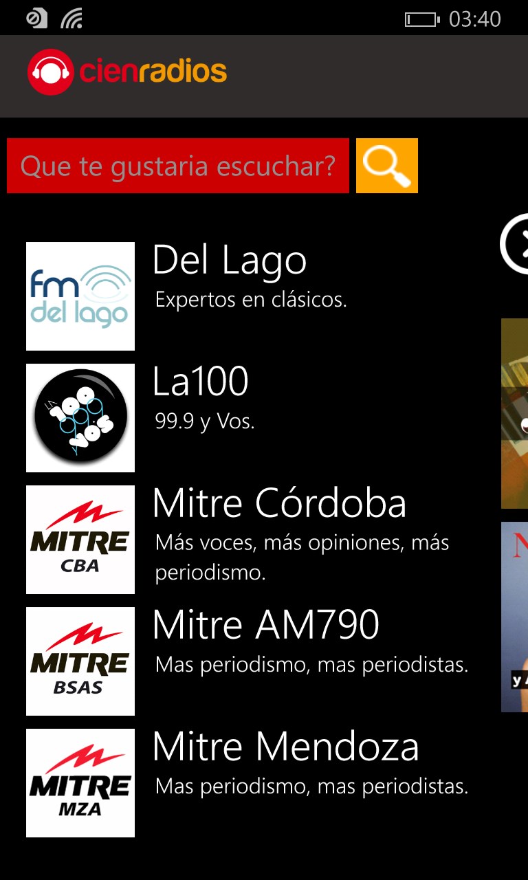 Cienradios for Windows 10 Mobile
