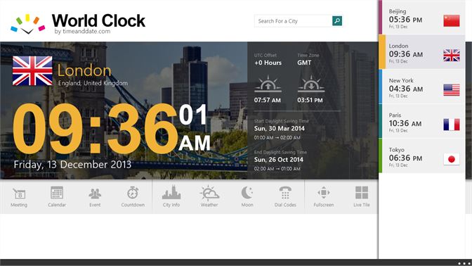 Get World Clock Time Zones Microsoft Store