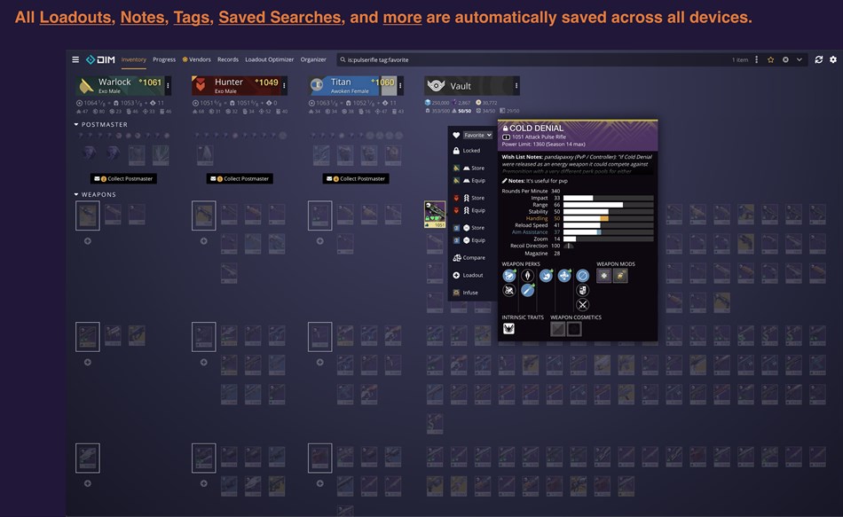 Destiny Item Manager (DIM) (Windows) Podle: Destiny Item Manager