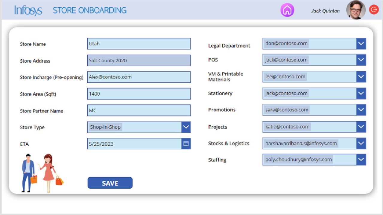 Snapshot 2 of InfosysStoreOnboardingApp