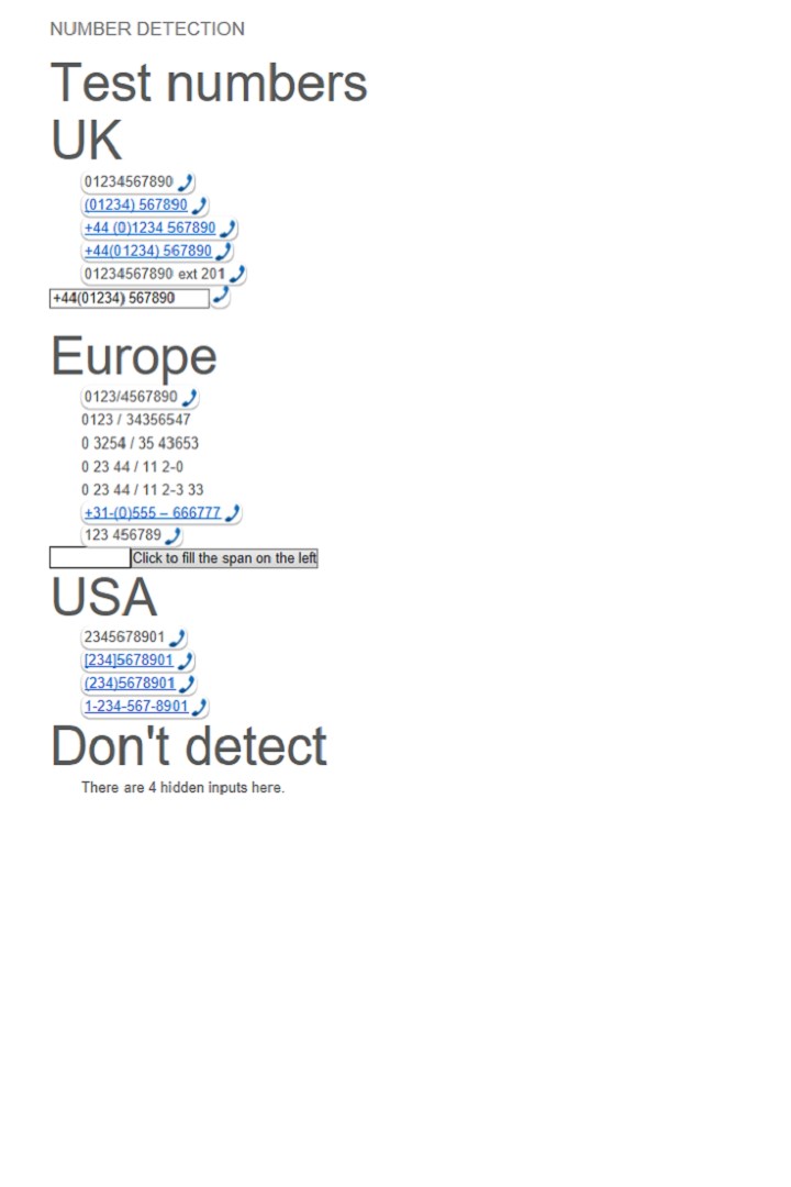 Telephone Number Detection
