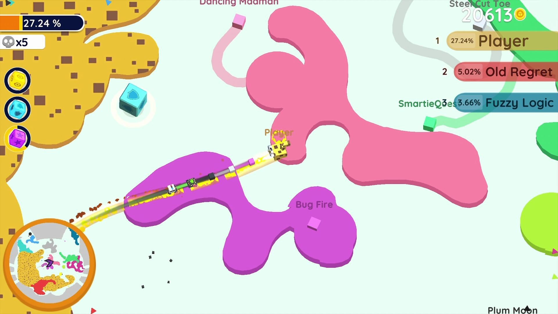 遊戲實際遊玩畫面，展示圈地機制