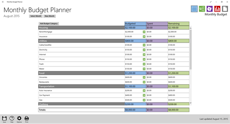 Monthly Budget Planner Screenshots 1