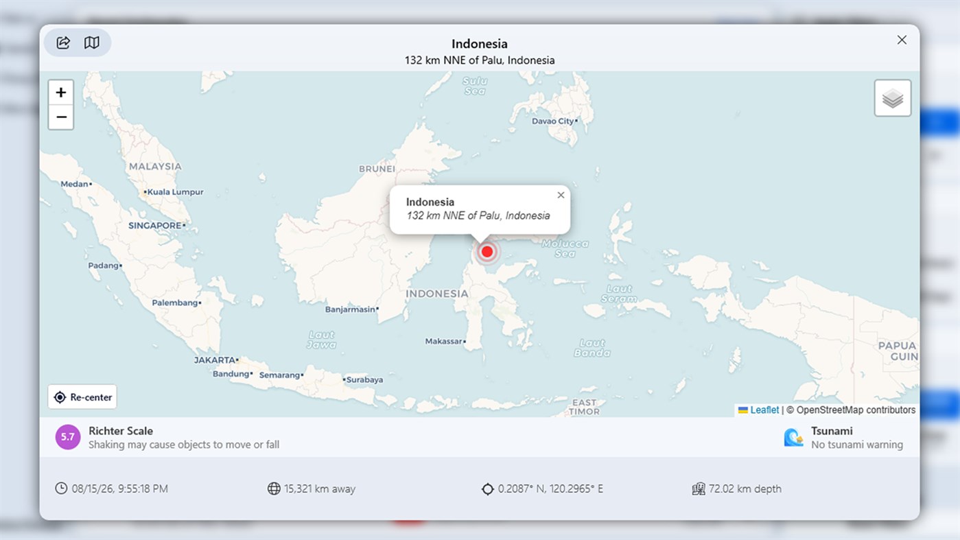 #4. Earthquake Alerts - Earthquake Maps (Windows) By: AI APPS NEUROVISTA