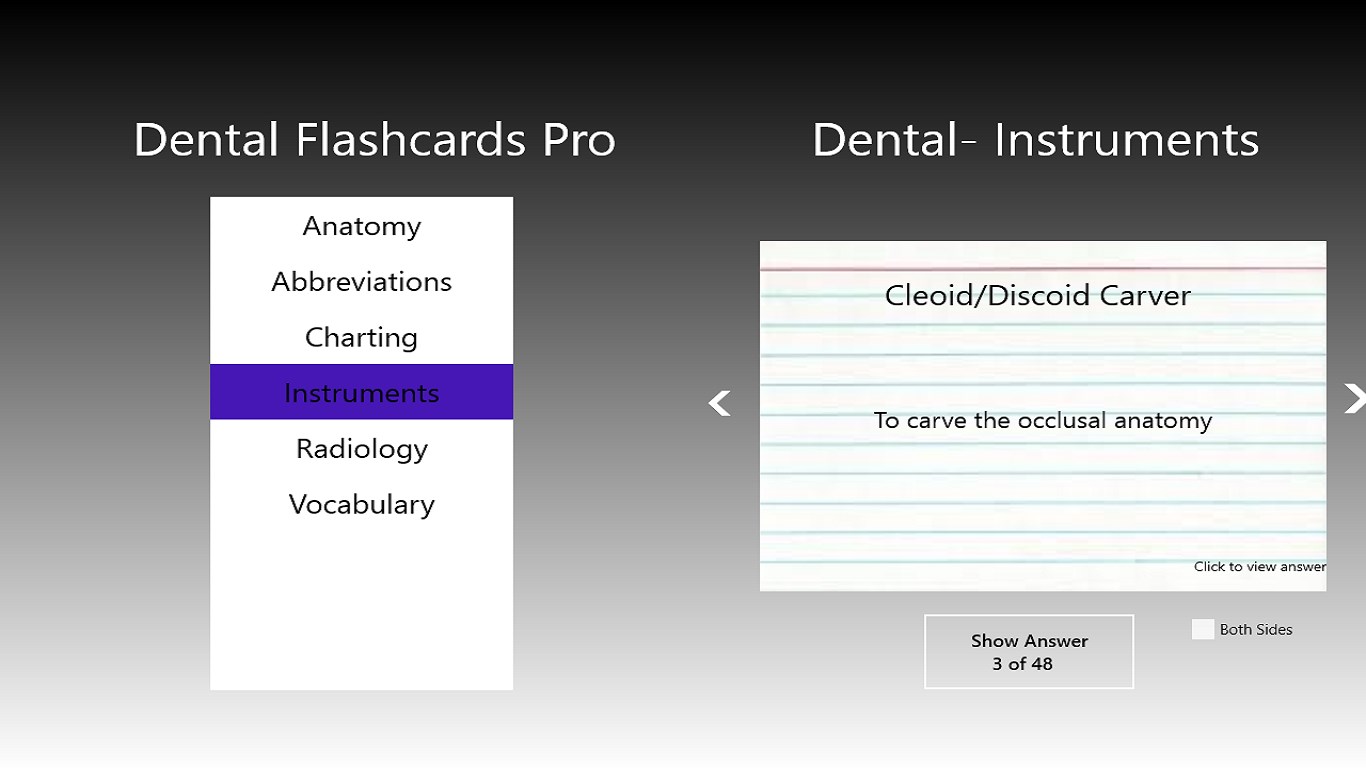Dental Flashcards Pro for Windows 10