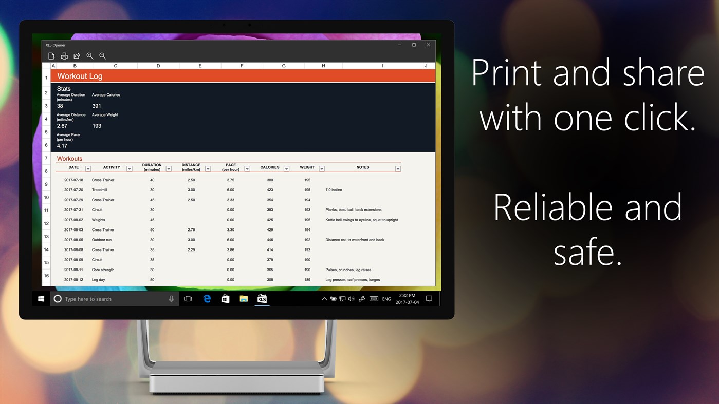 #2. XLS Opener (Windows) By: Ballard App Craftery