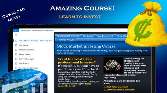 Stockmarket investment course: Nasdaq, NYSE, Dow Jones and more screenshot 1