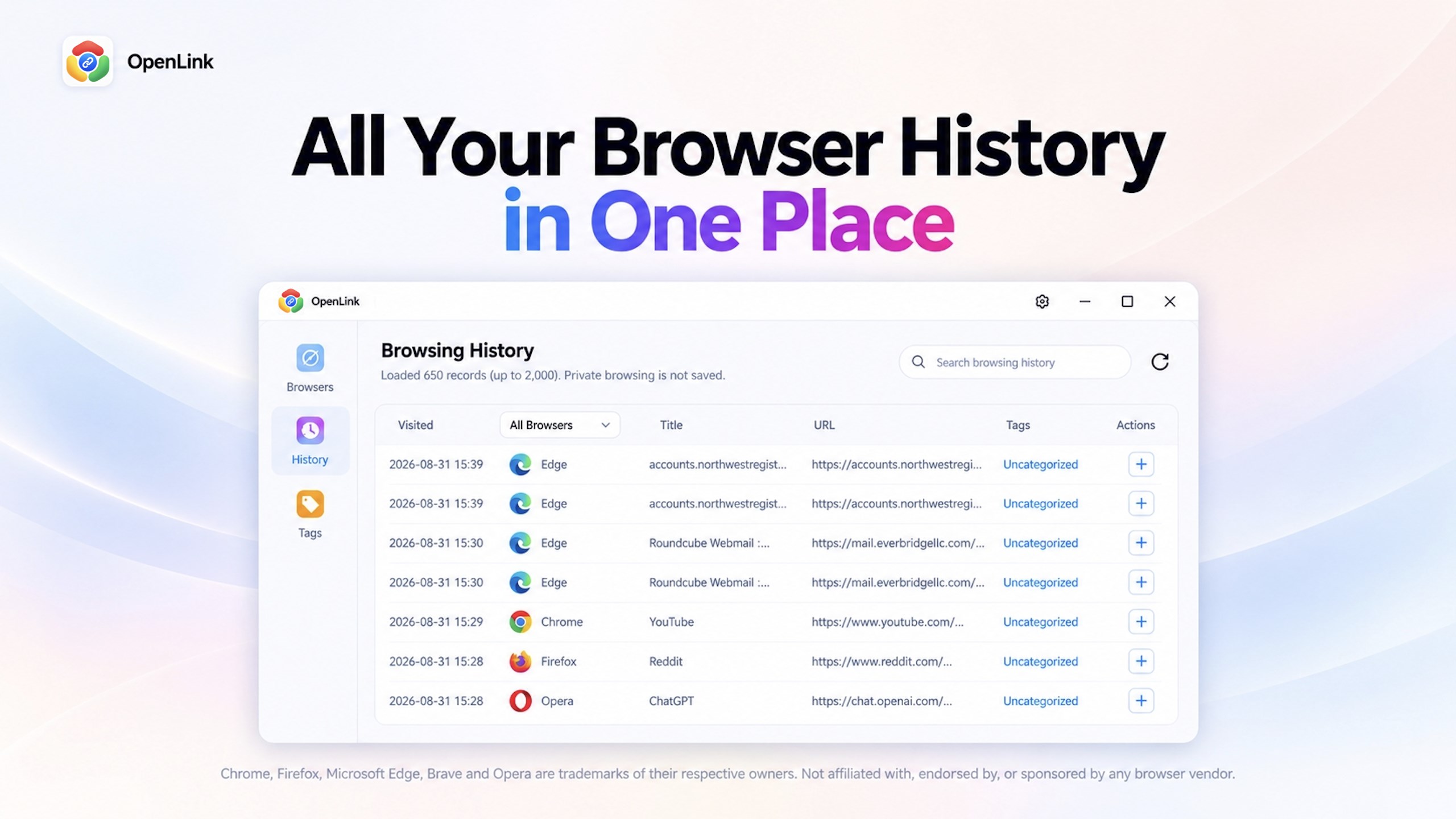Openlink for Chrome, Firefox screenshot