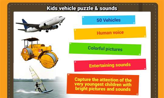 Kids vehicle puzzle and sound screenshot 1