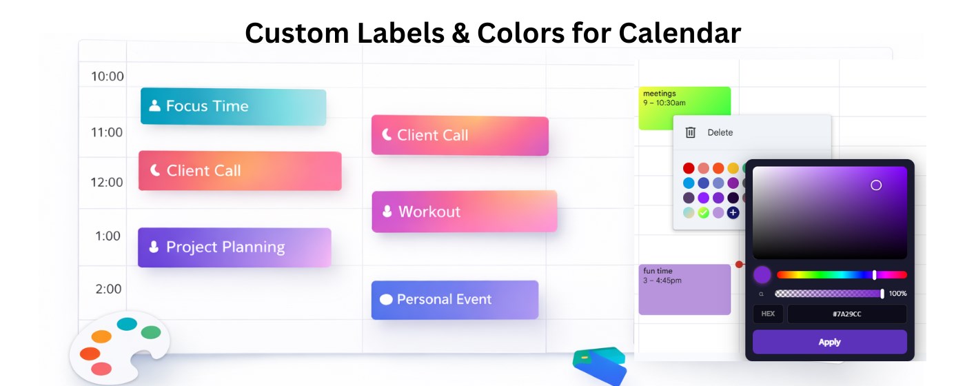 Custom Labels & Colors for Calendar
