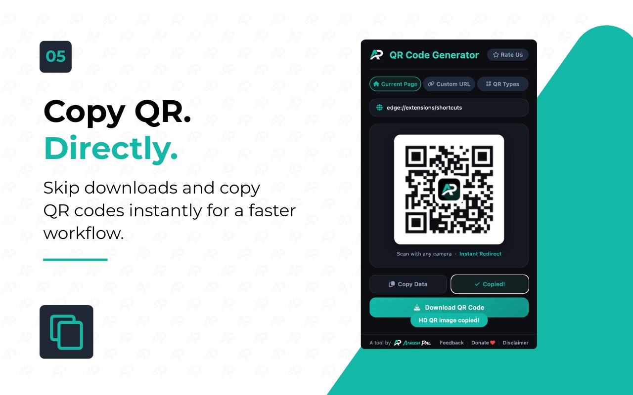 Copy QR Directly Interface