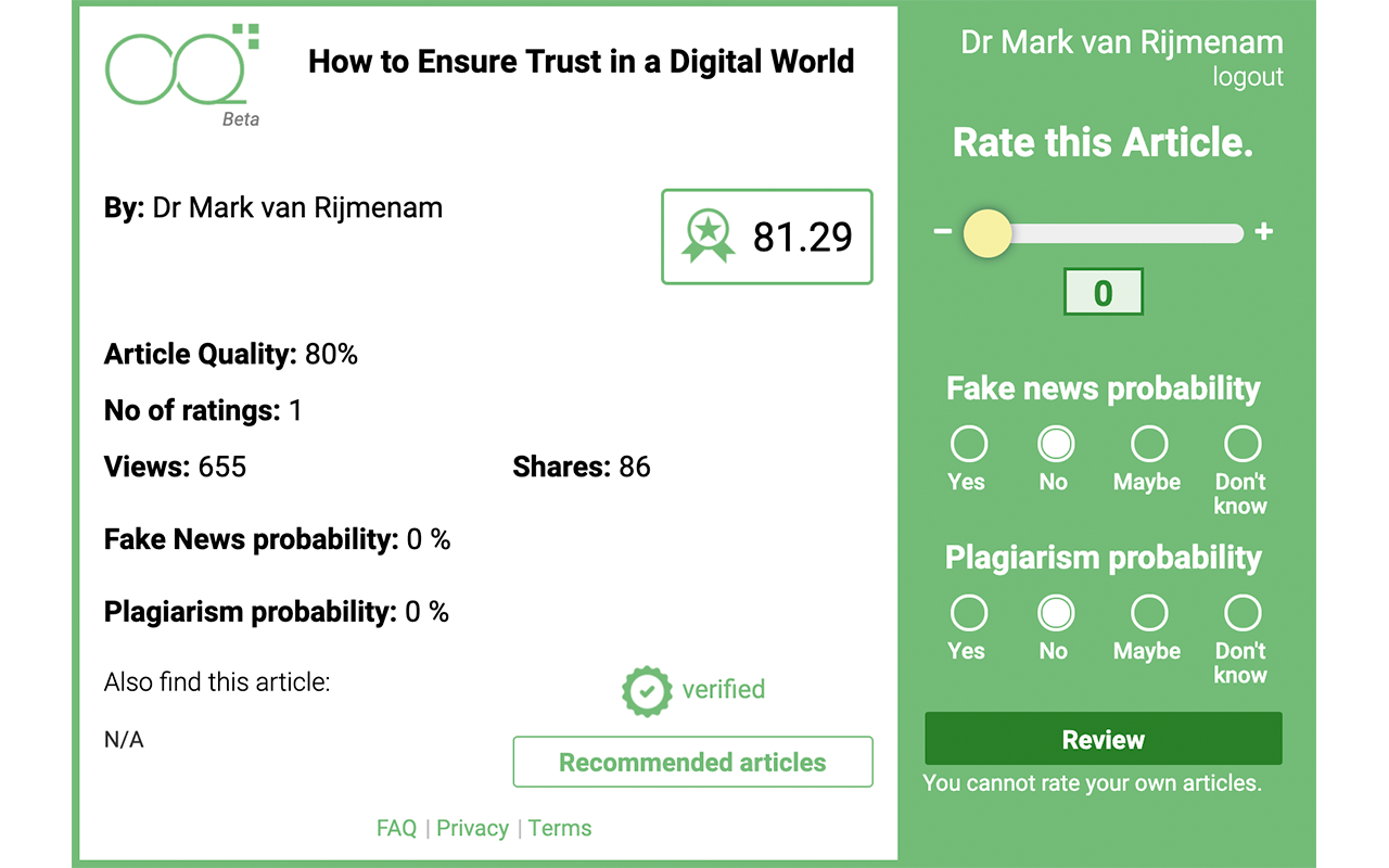 Datafloq plugin: rate content-improve the web