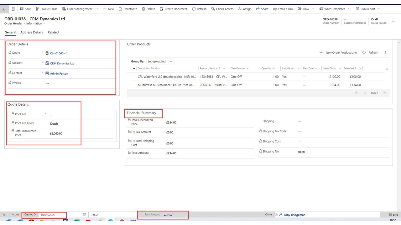 Snapshot 3 of Order Manager for D365