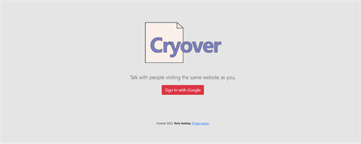 Cryover marquee promo image