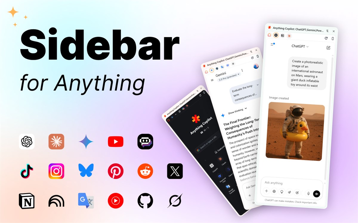 Anything Sidebar: All-in-One, AI, Bookmarks, Vertical Tabs