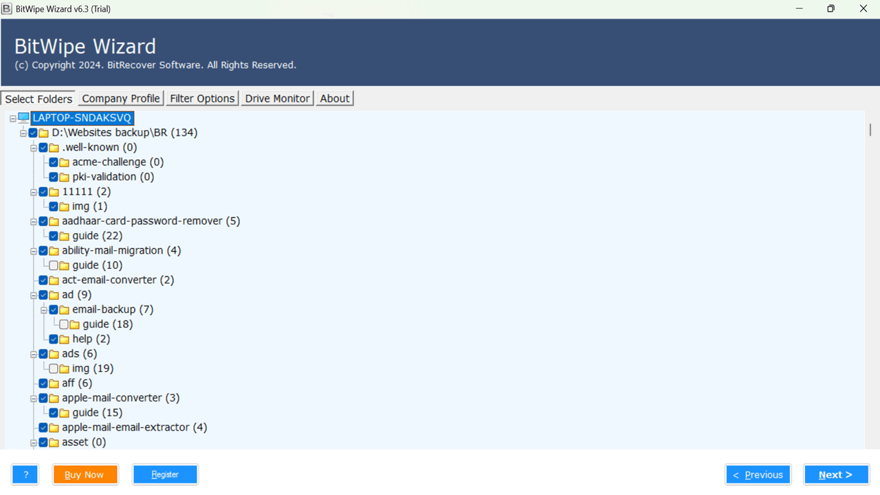 Snapshot 3 of BitRecover Disk Cleaner