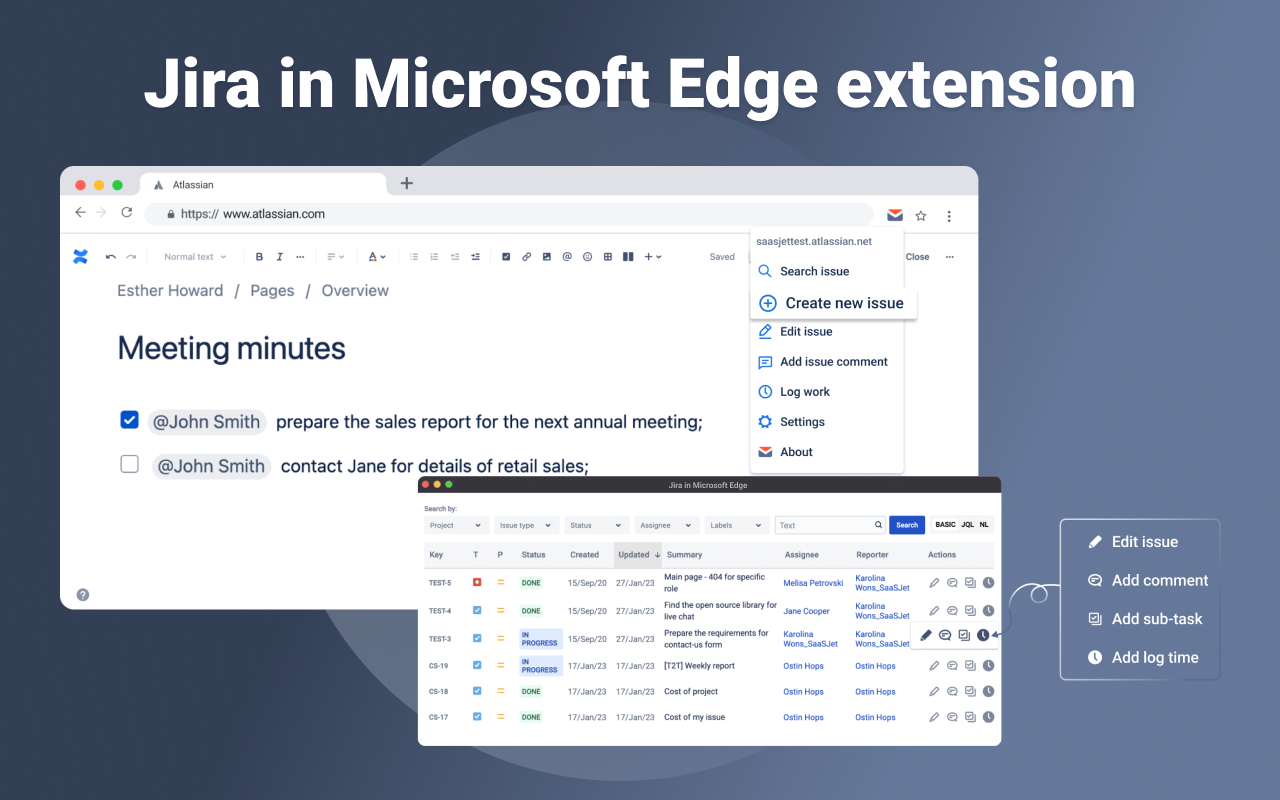 Jira in Microsoft Edge