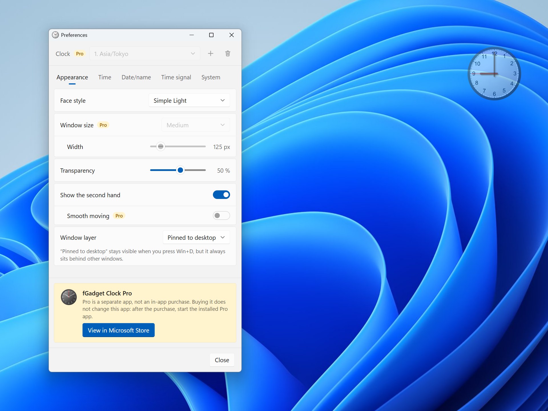 fGadget Clock Lite screenshot