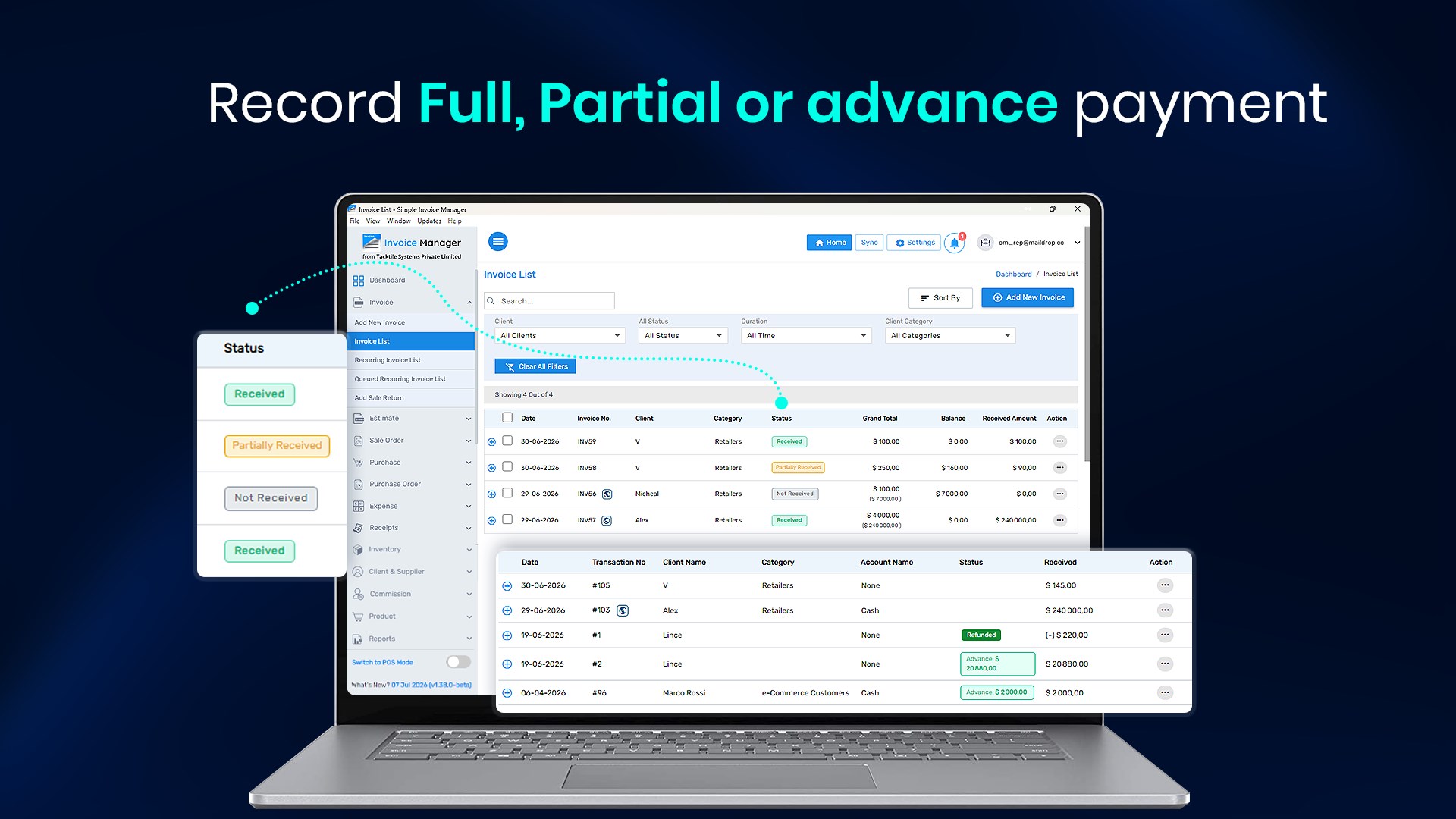 Simple Invoice Manager for PC screenshot